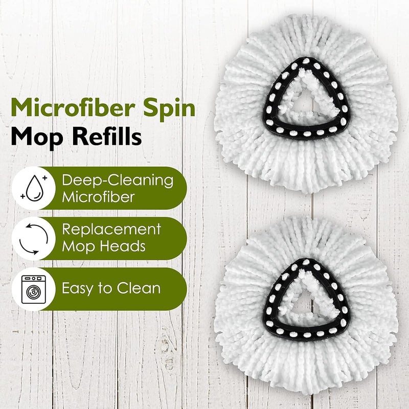 Qulable 4 Pack EasyWring Spin Mop Refill Replacement Heads - Microfiber, Compatible with Triangle Spin Mop, Multi-Surface Cleaning - Image 3